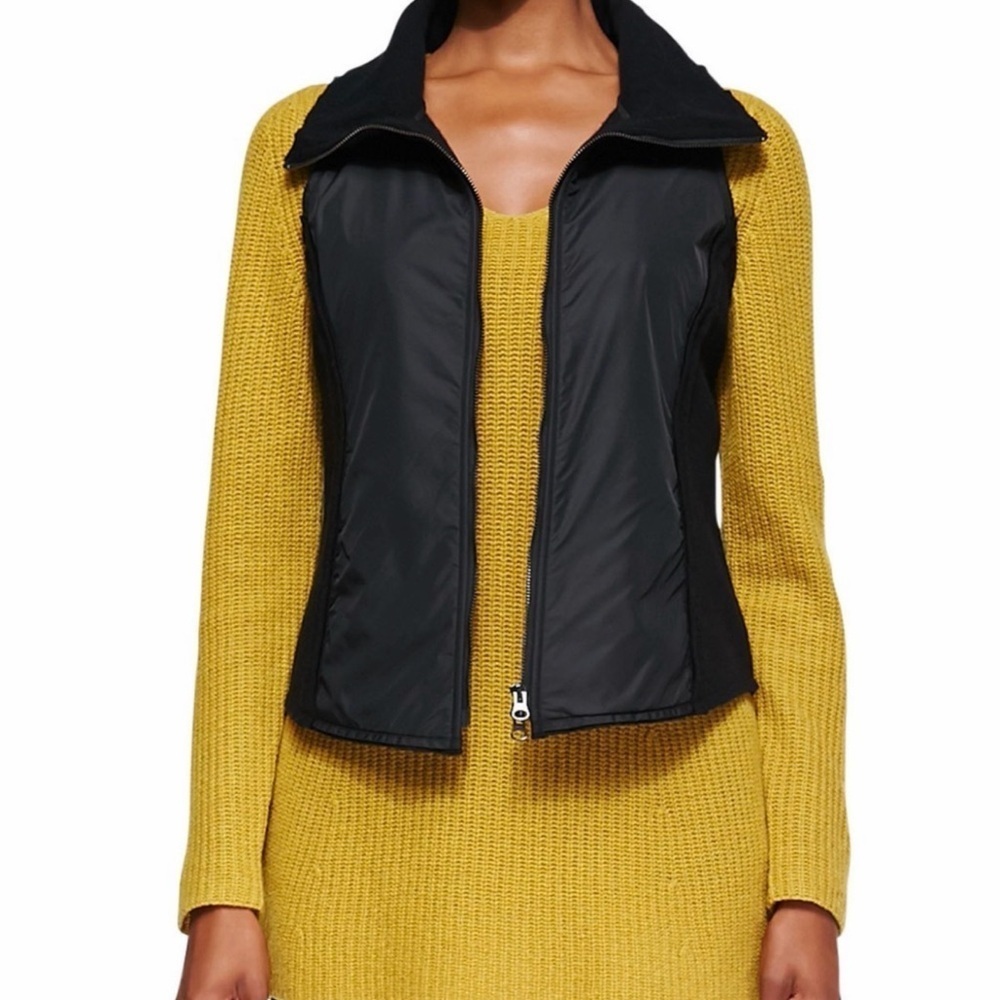 Eileen Fisher Black Women's 100% Wool and Nylon Vest, Raw Seams, Size Large.